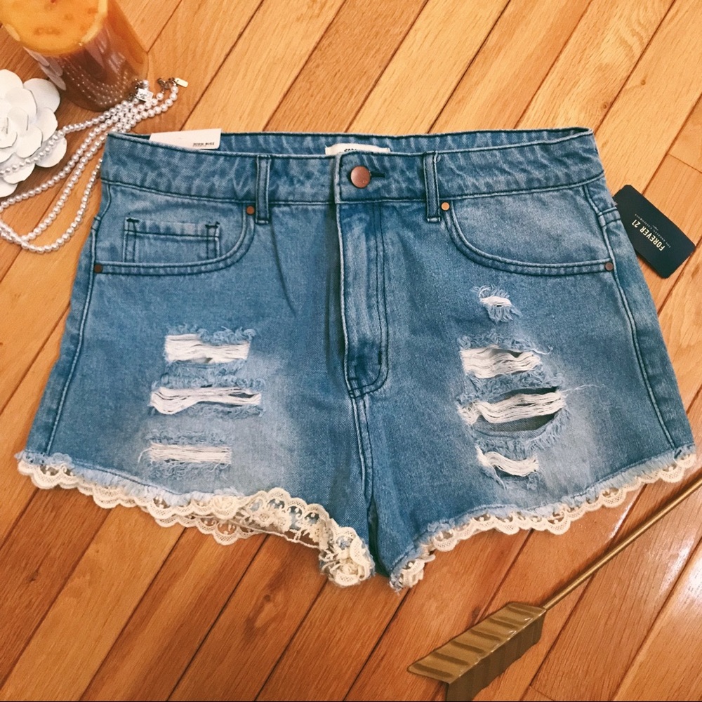 High Waisted Denim Shorts